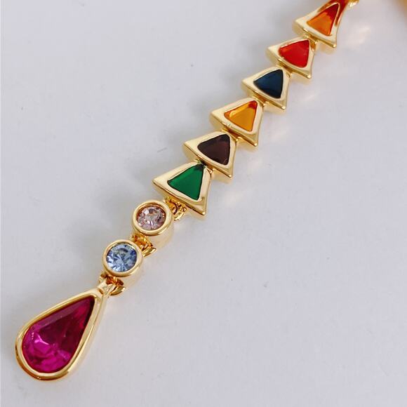 VTG Joan Rivers Signed Dragonfly Brooch Gold Tone Enamel Articulated Colorful - Picture 6 of 12